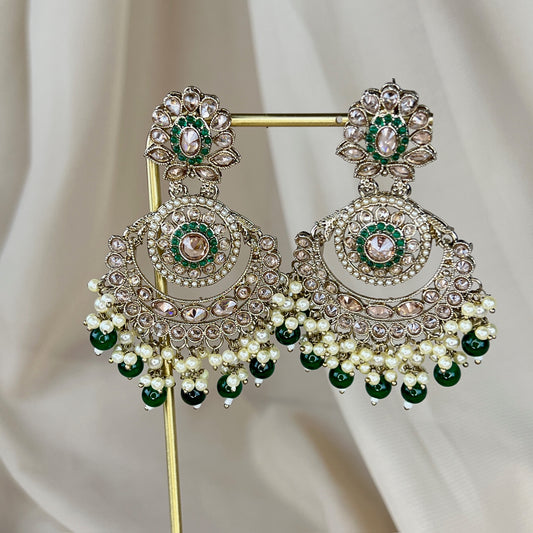 Large Chandelier Polki Earrings