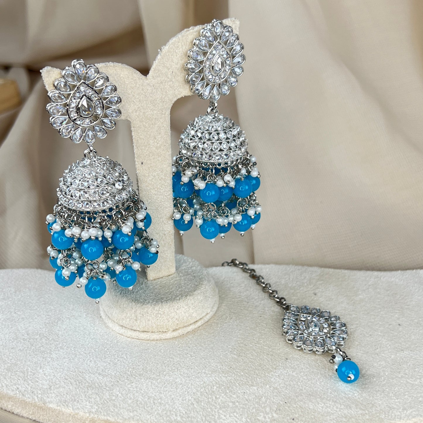 Large Jhumka Earring and Tikka Set