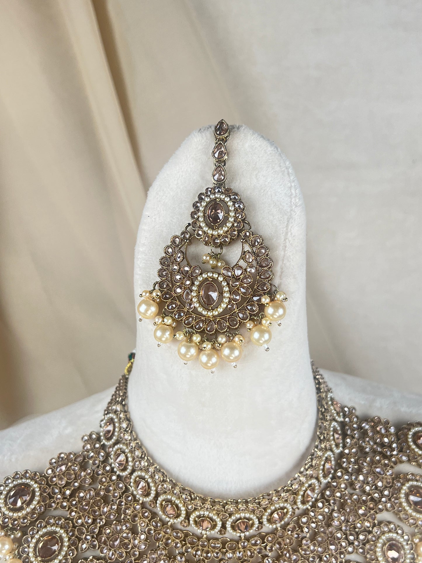 Large Semi Bridal Choker Polki Stone Set