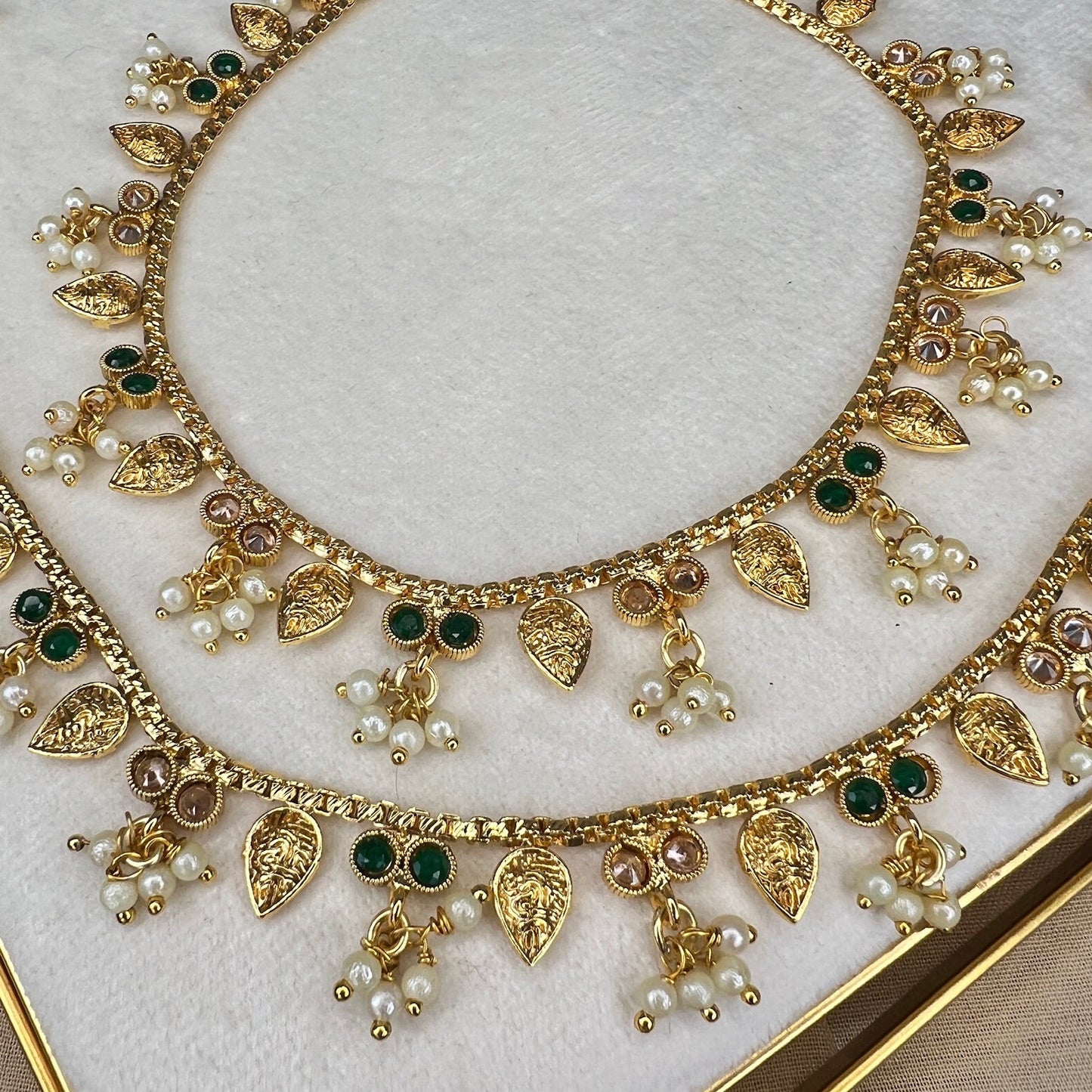 Dainty Gold Pearl Payal | Anklet