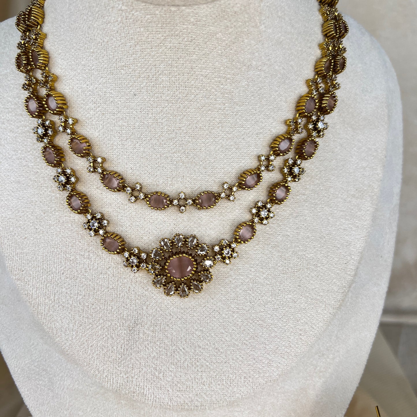 Dainty Gold AD Haar | Necklace Set