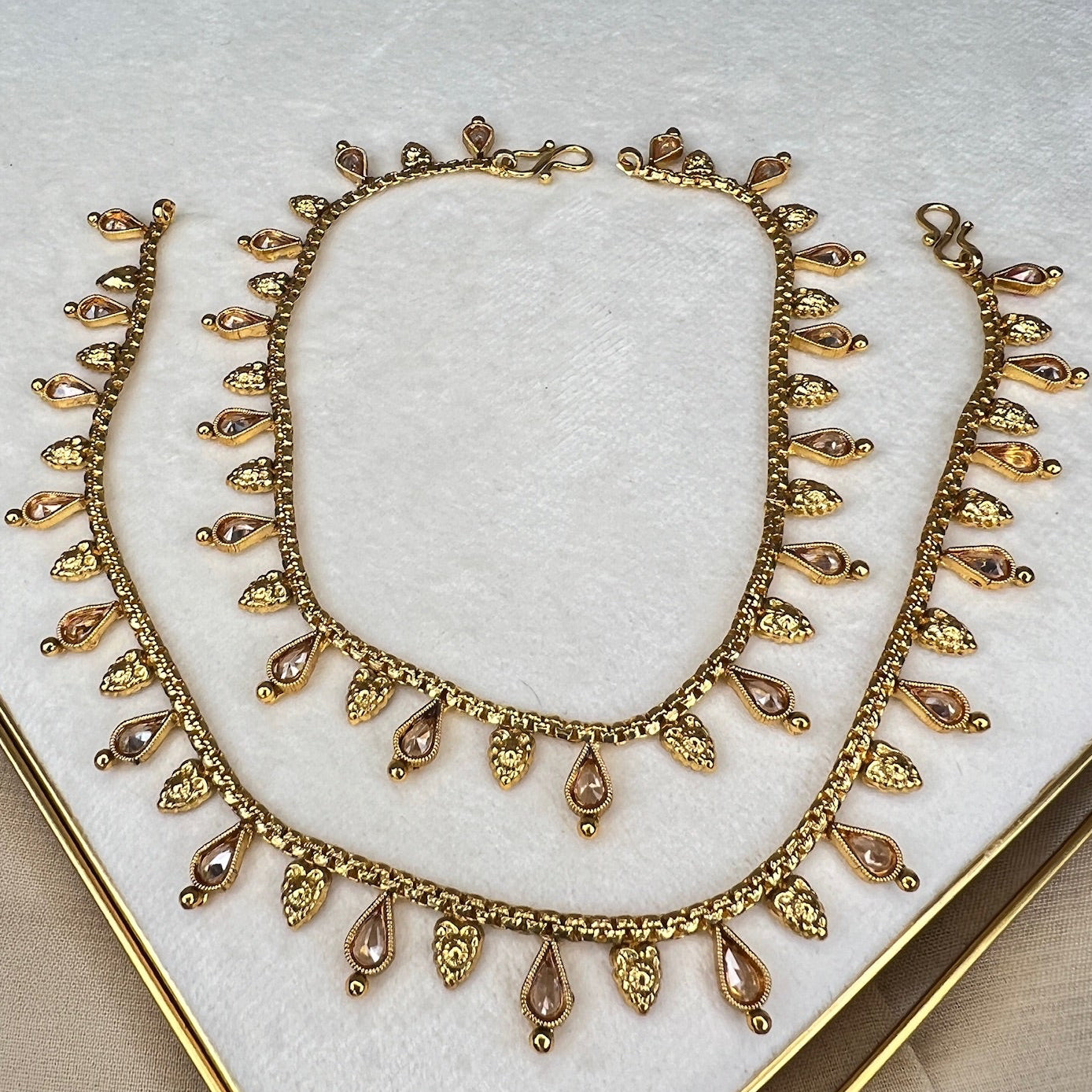 Dainty Gold Pearl Payal | Anklet