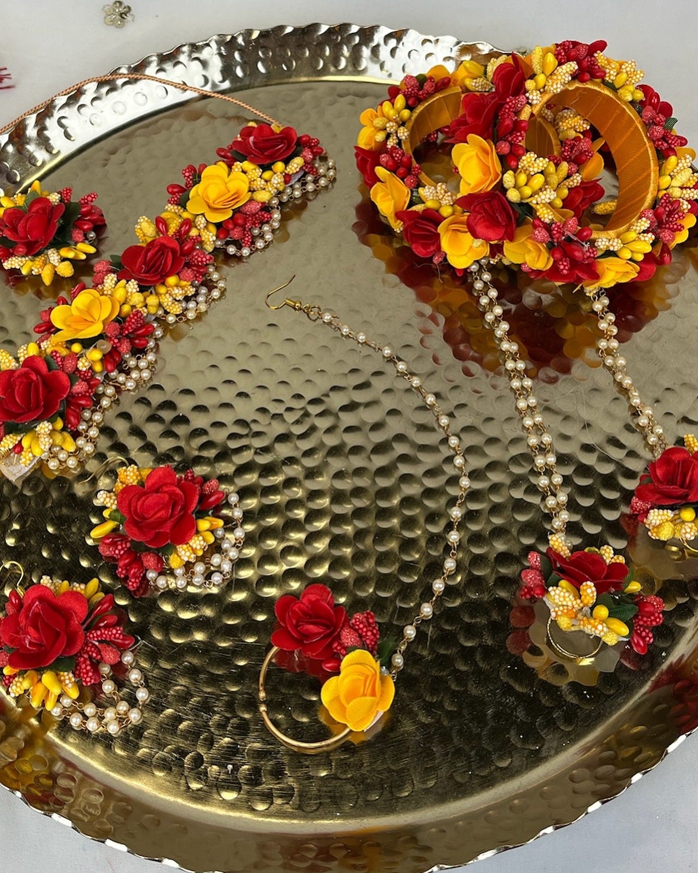 Floral | Faux Flower Choker set w/ and ring bracelets