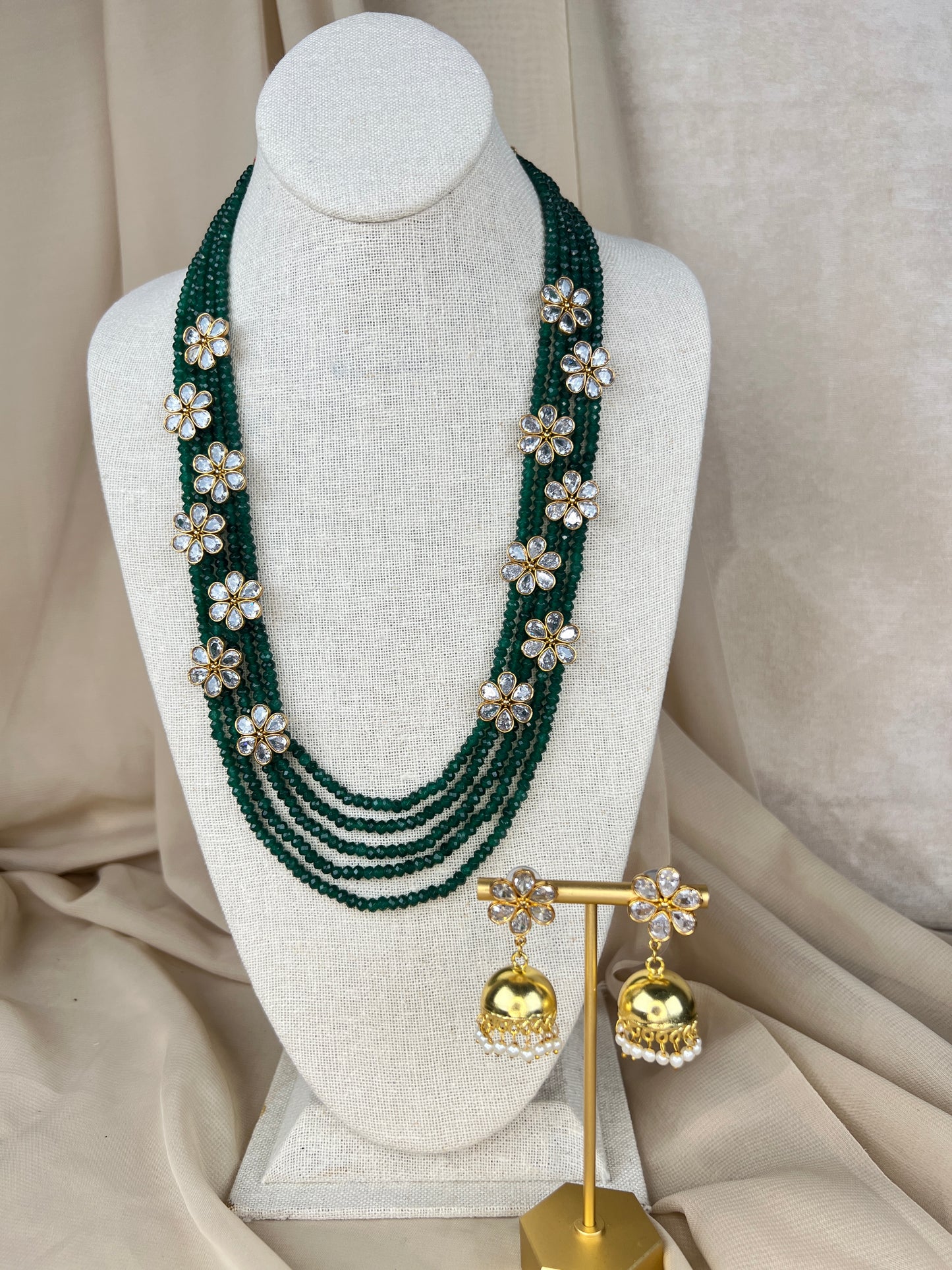 Flower Bead Layered Necklace Mala | Haar