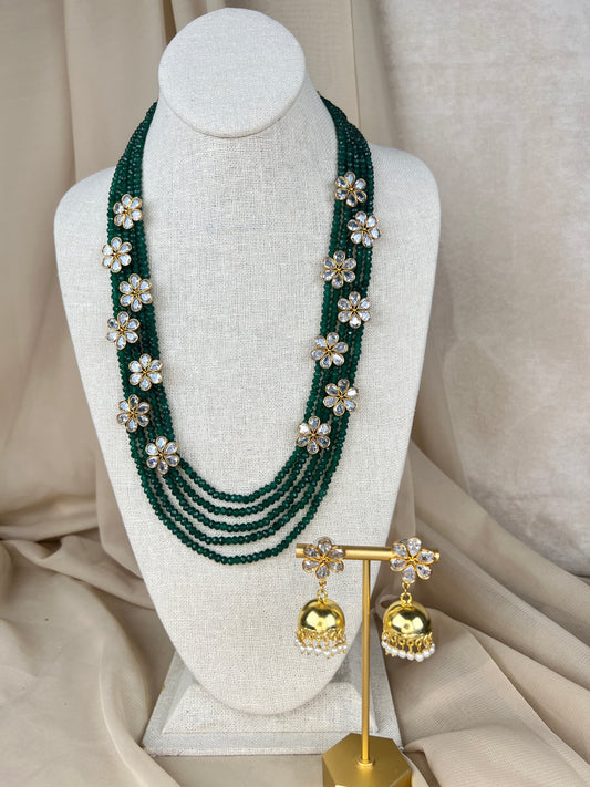 Flower Bead Layered Necklace Mala | Haar