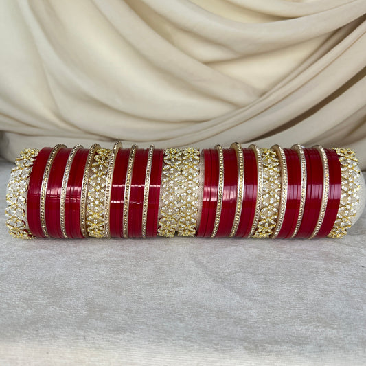 Bridal Churra Set with AD Bangles | Size 2.6
