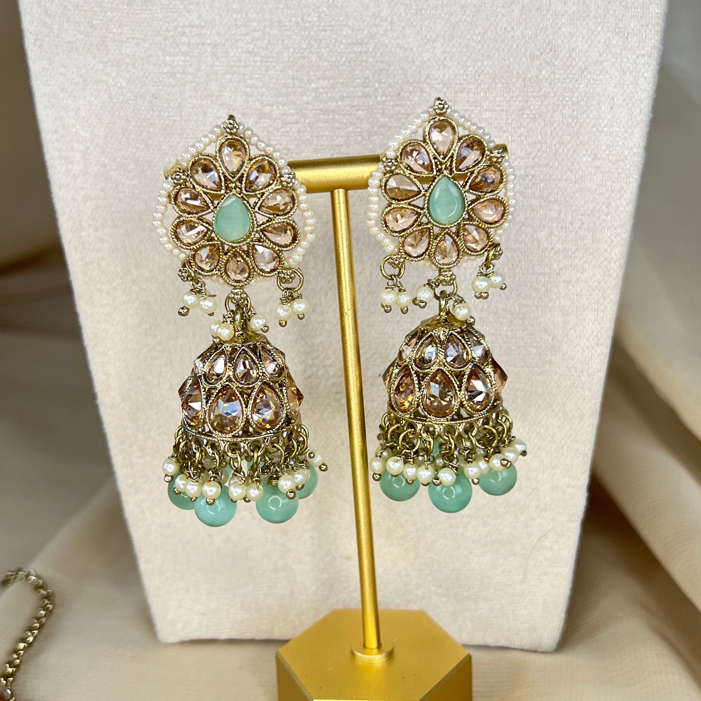 Pearl Choker Set with Large Jhumka Earrings