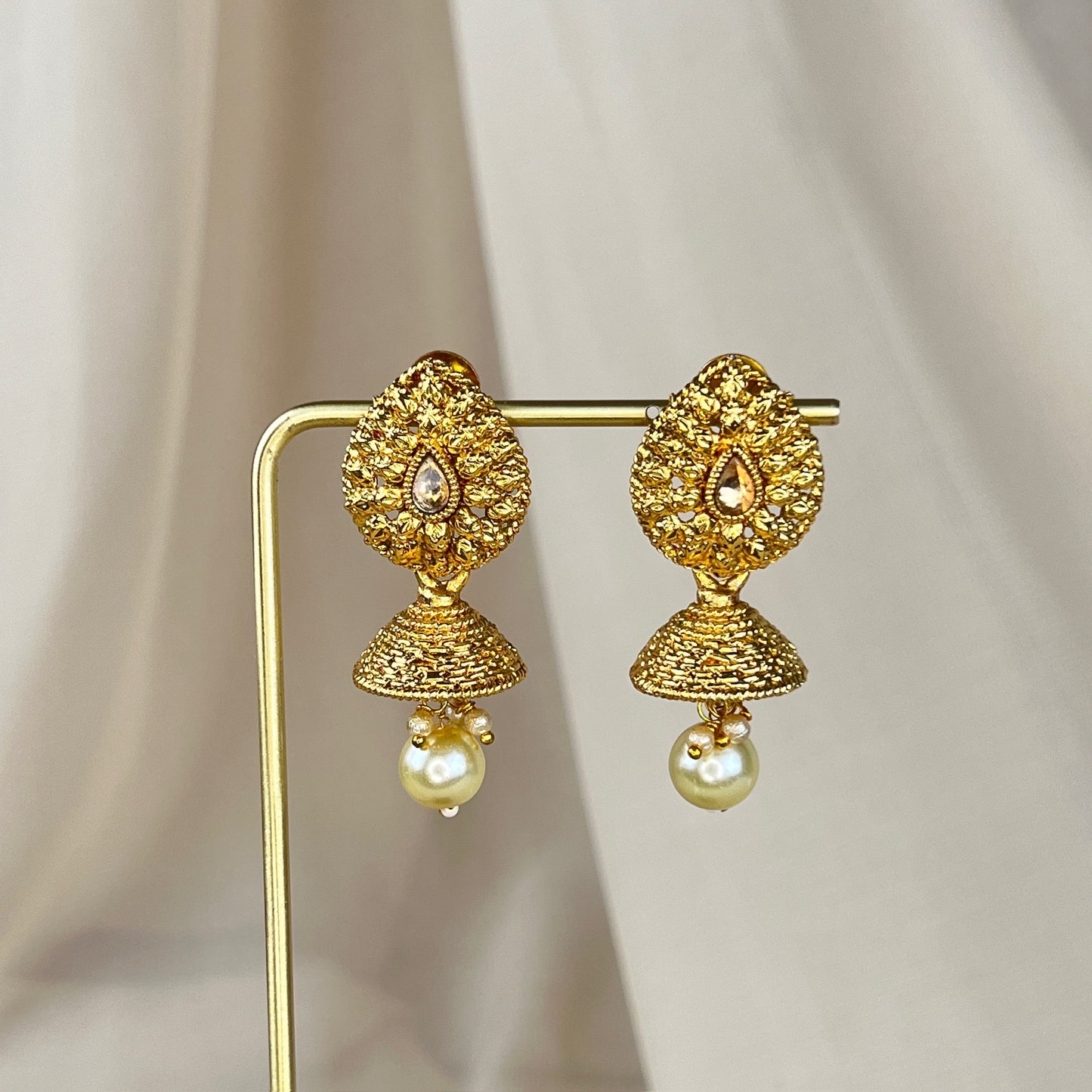 Small Gold & Pearl Earrings