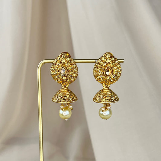 Small Gold & Pearl Earrings