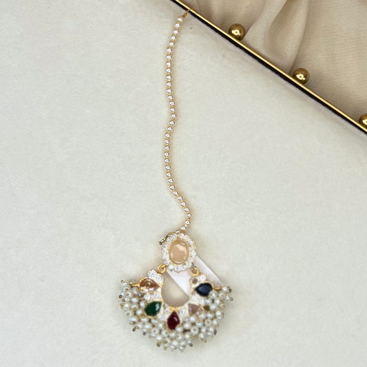 Multicolor Pearl Kundan Tikka