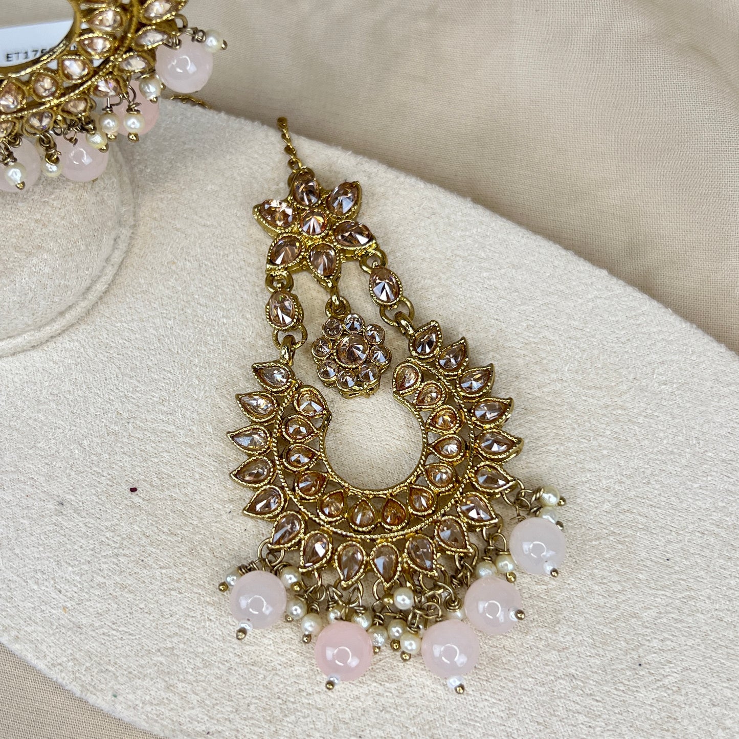 Oversized Polki Earring and Tikka Set
