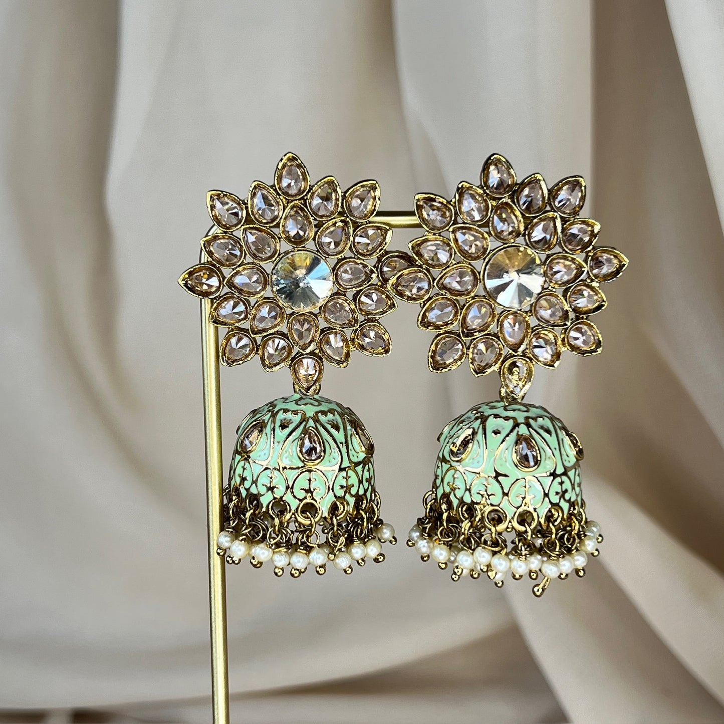 Meenakari Polki Jhumka