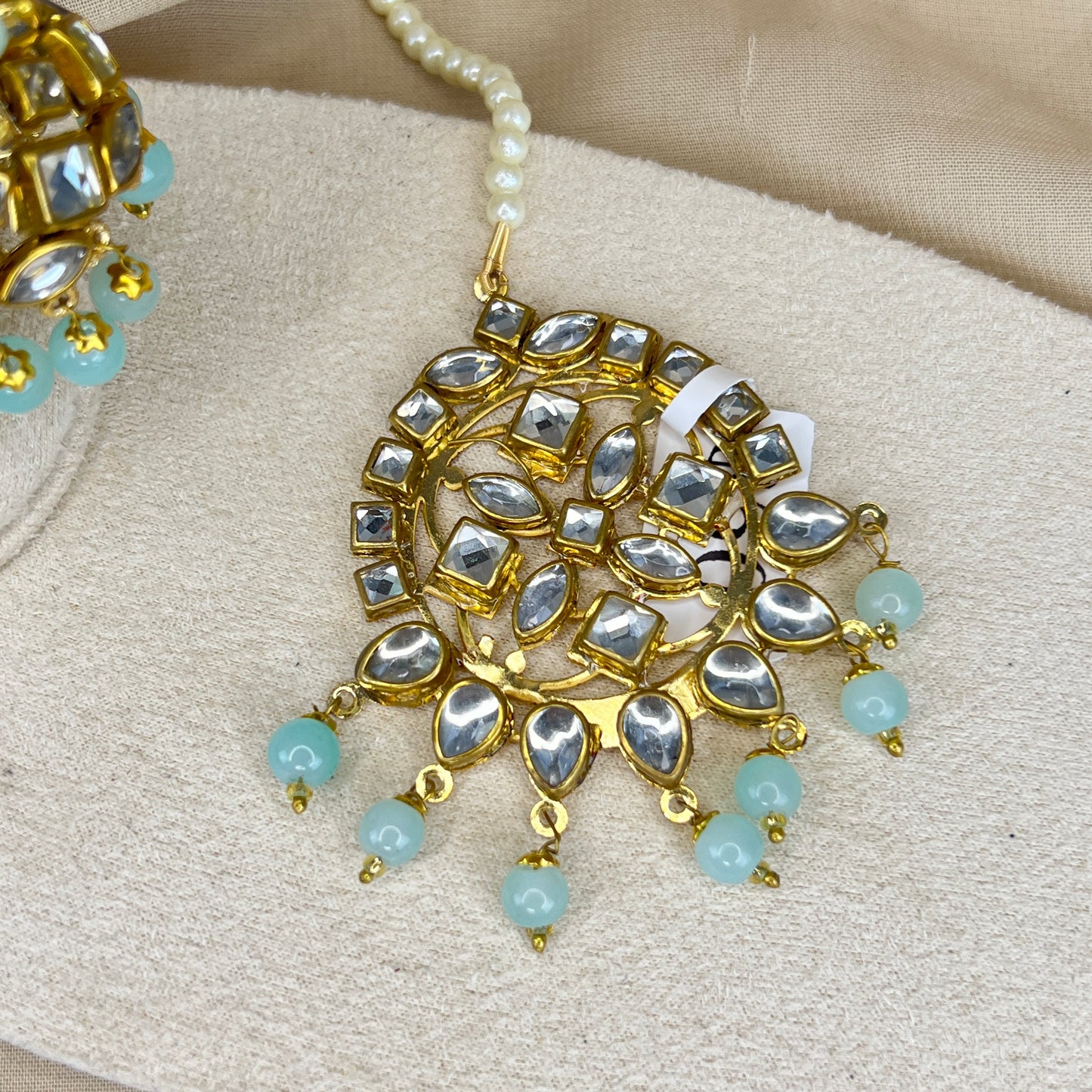 Kundan Jhumka Bali Earring and Tikka Set