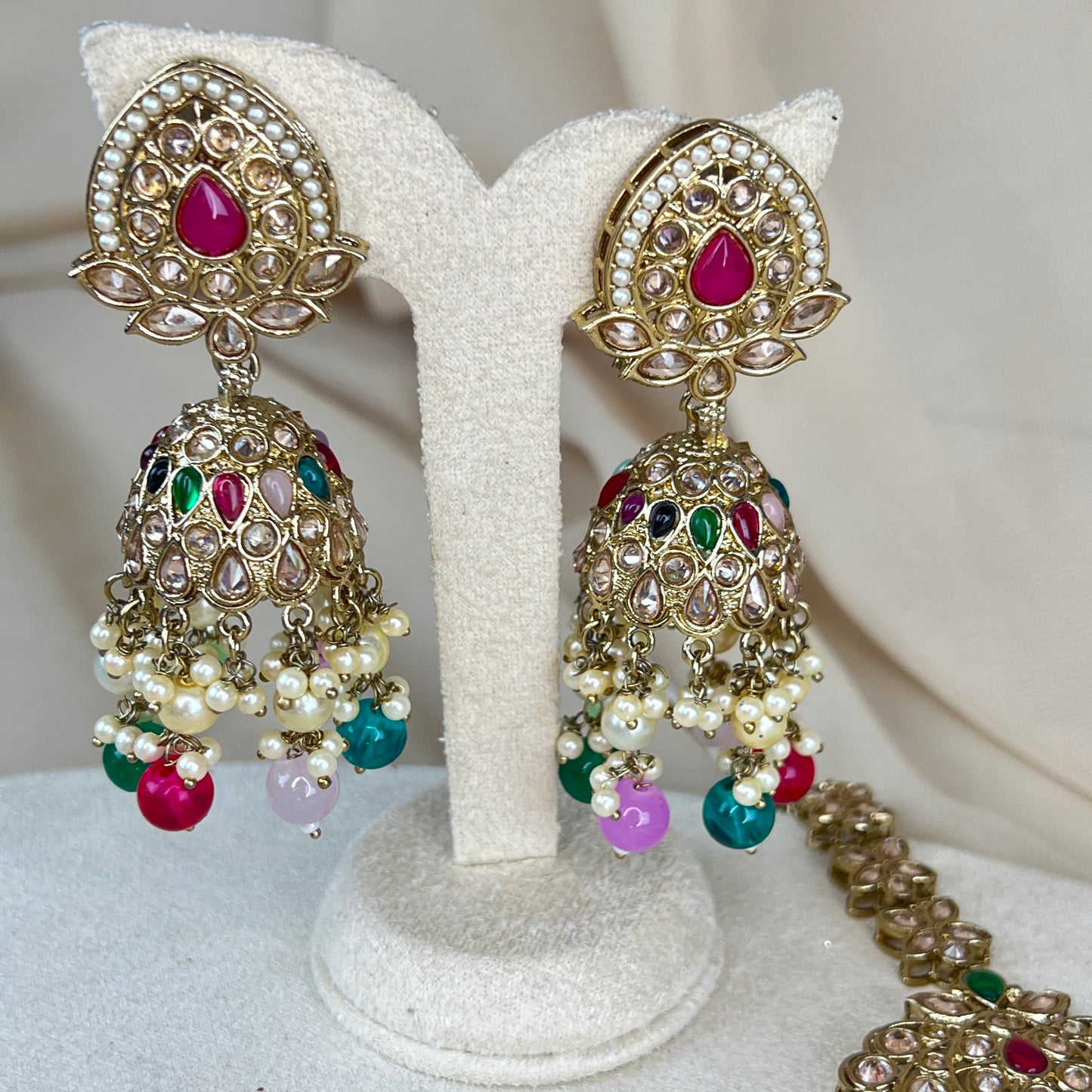 Jumka Earring with Oversized Tikka Set