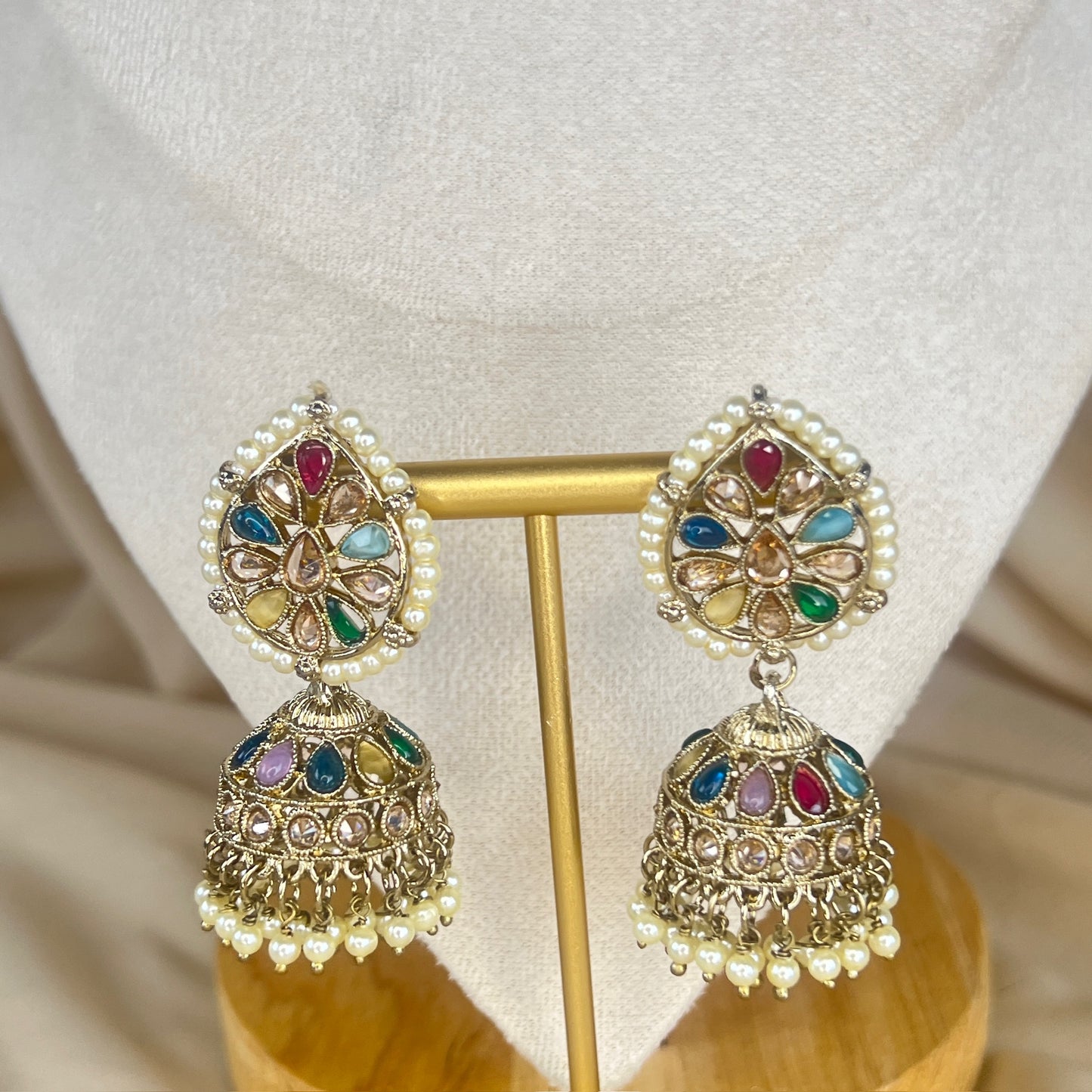 Dainty Necklace | Choker set w/Jhumka Earrings