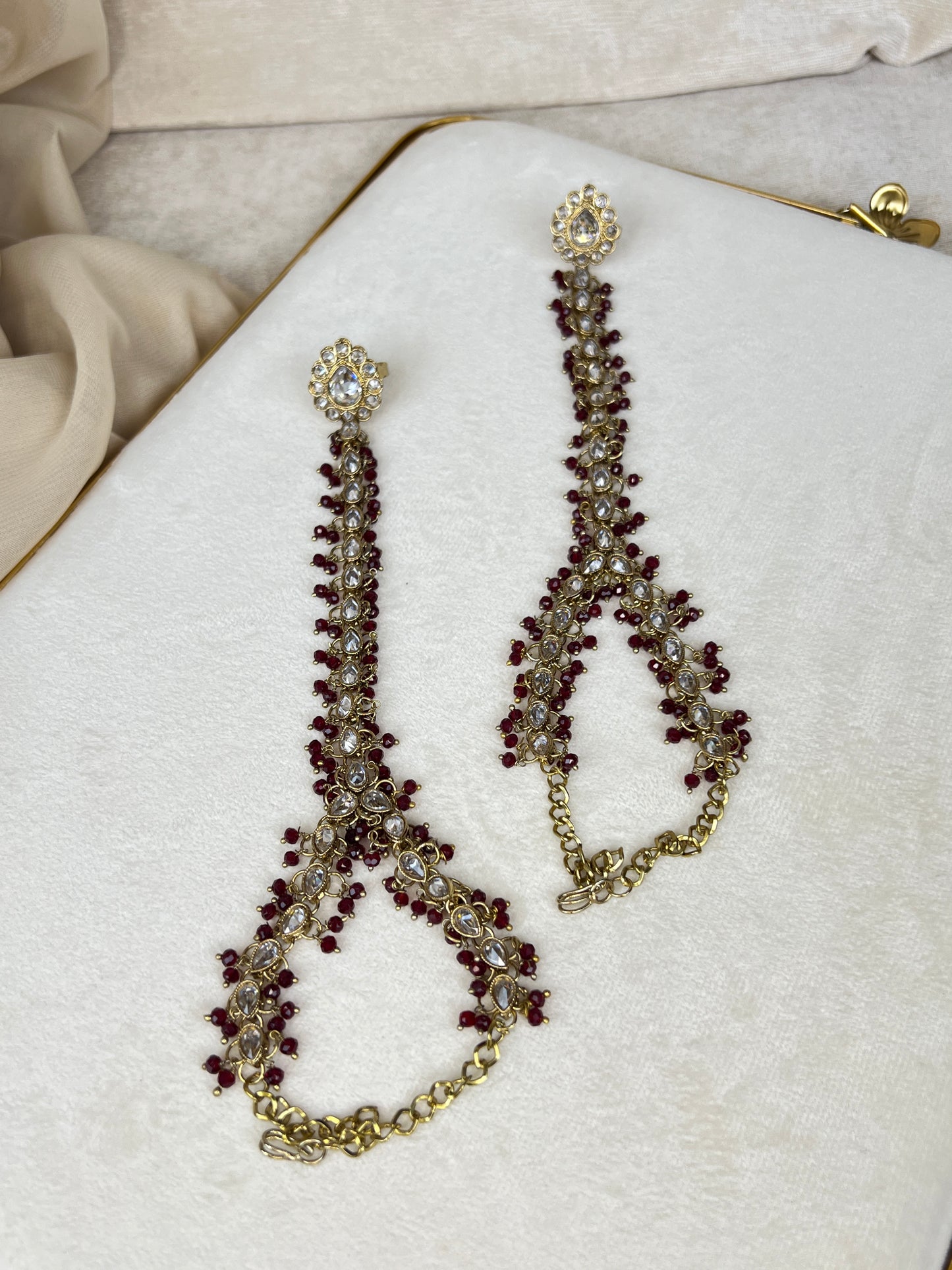 Polki Hand Harness Ring Bracelet | Hath Panja