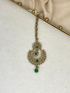 Gold and Green Medium Sized Polki Tikka