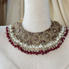 Maroon Bib Style Semi Bridal
