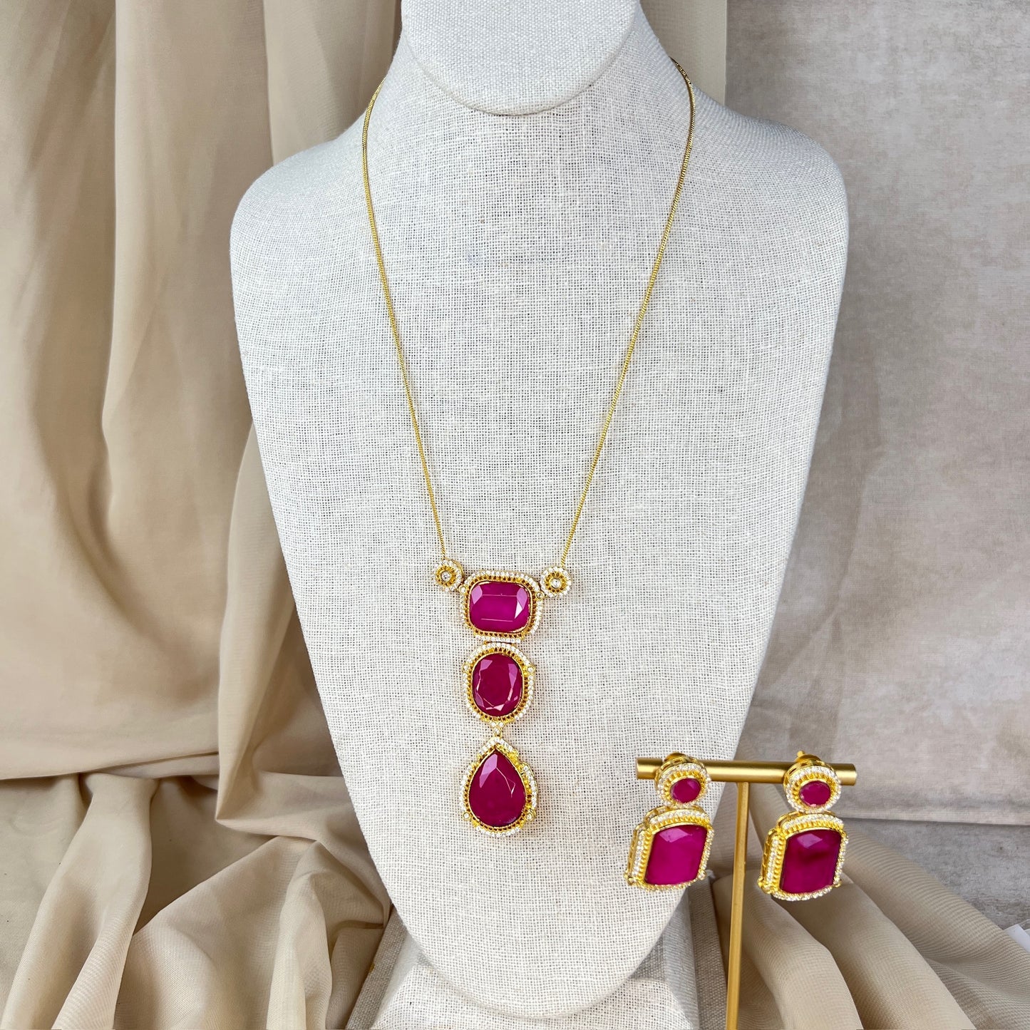 Large Kundan Gold Chain Necklace | Haar | Mala Set