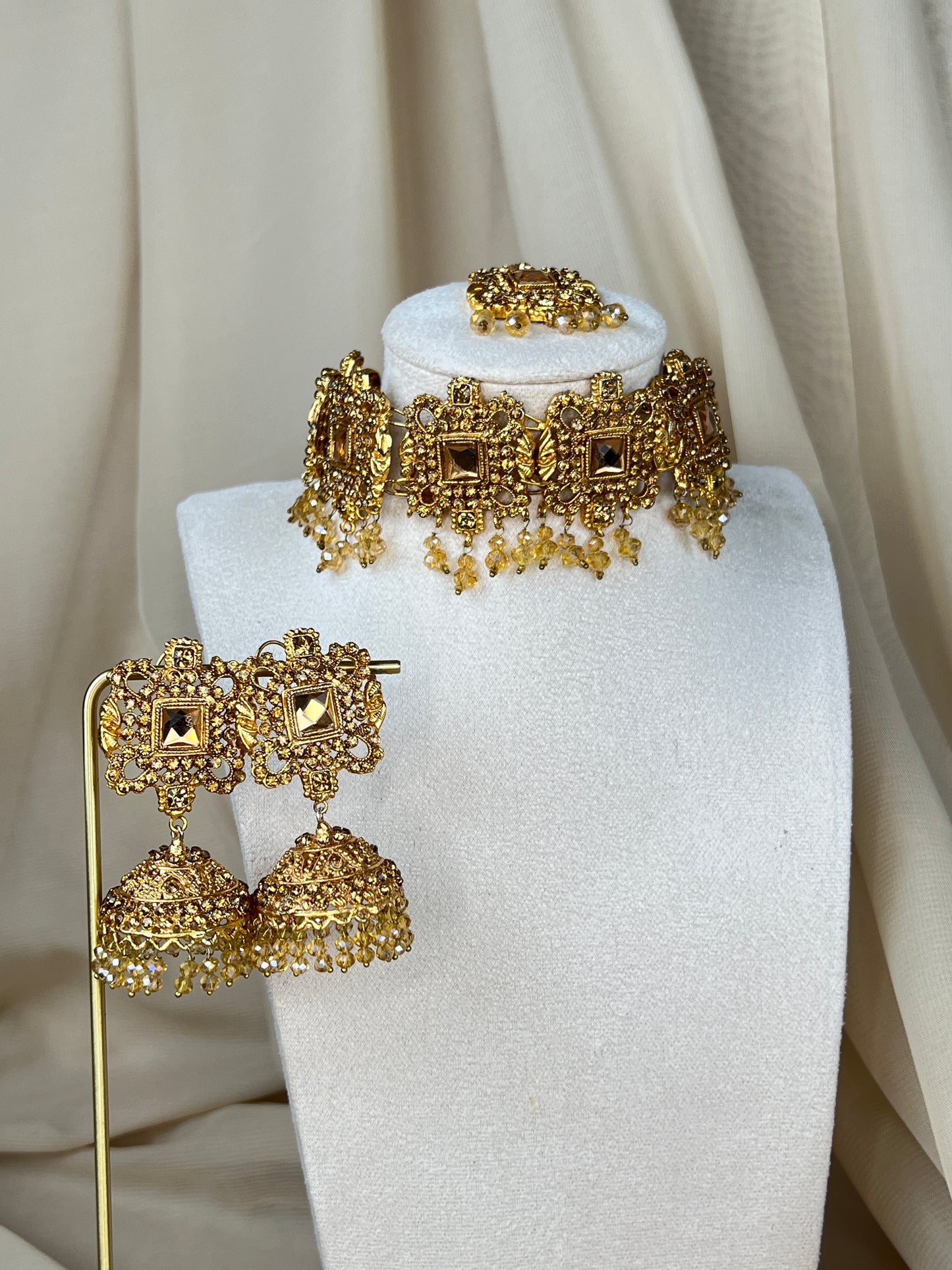Pakistani Style Gold Choker Set