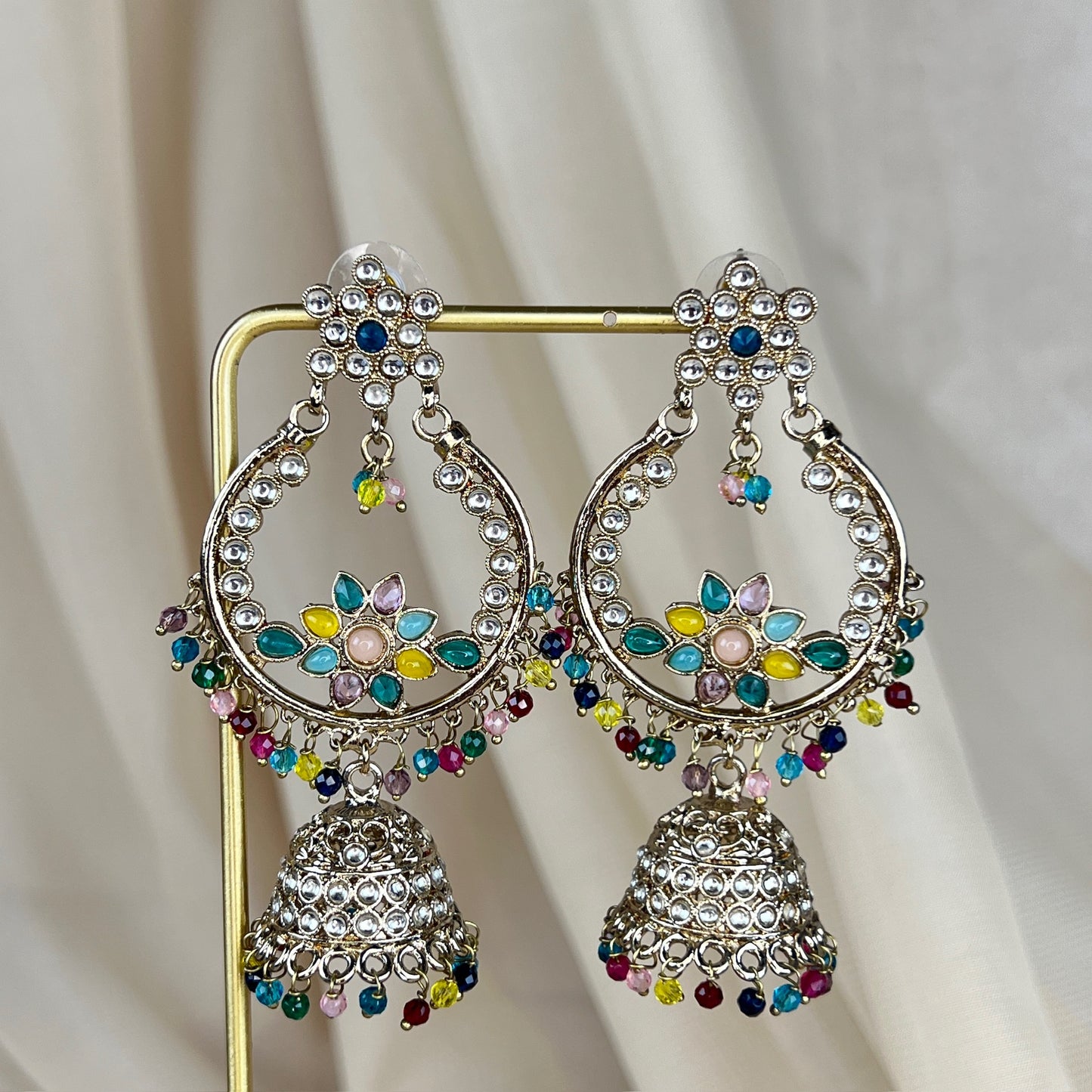 Kundan Jhumka Statement Earring