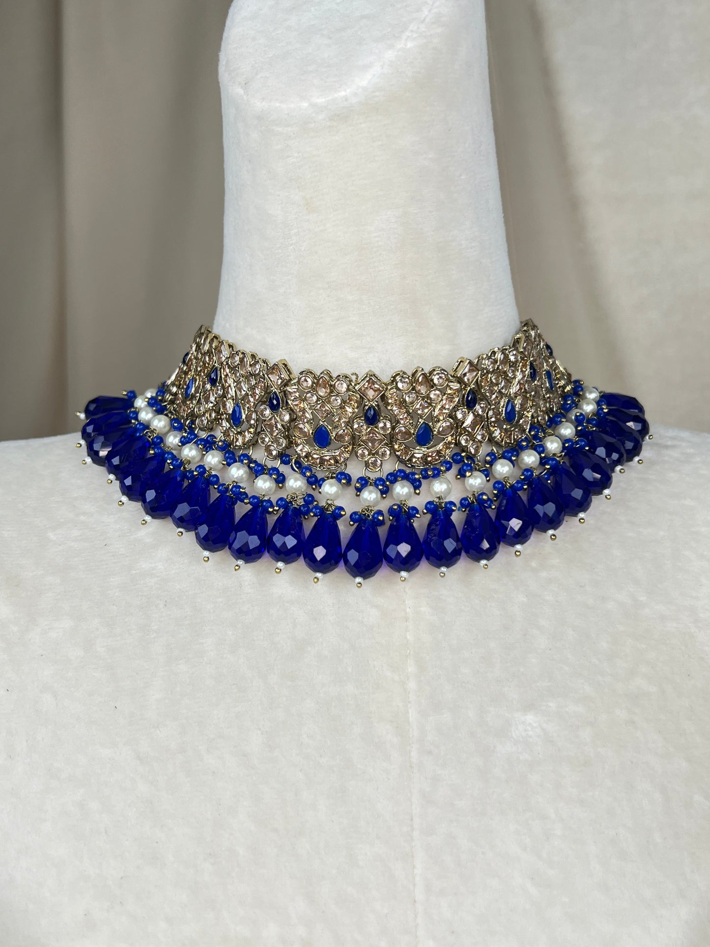 Pakistani Semi Bridal Choker Set w/Jhommar