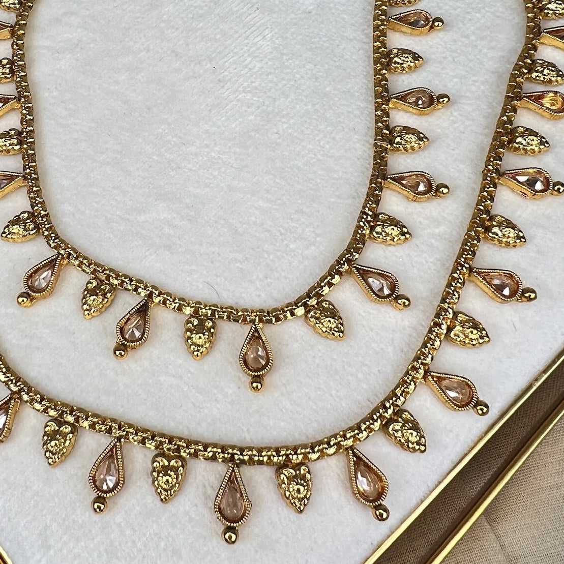 Dainty Gold Polki Payal | Anklet