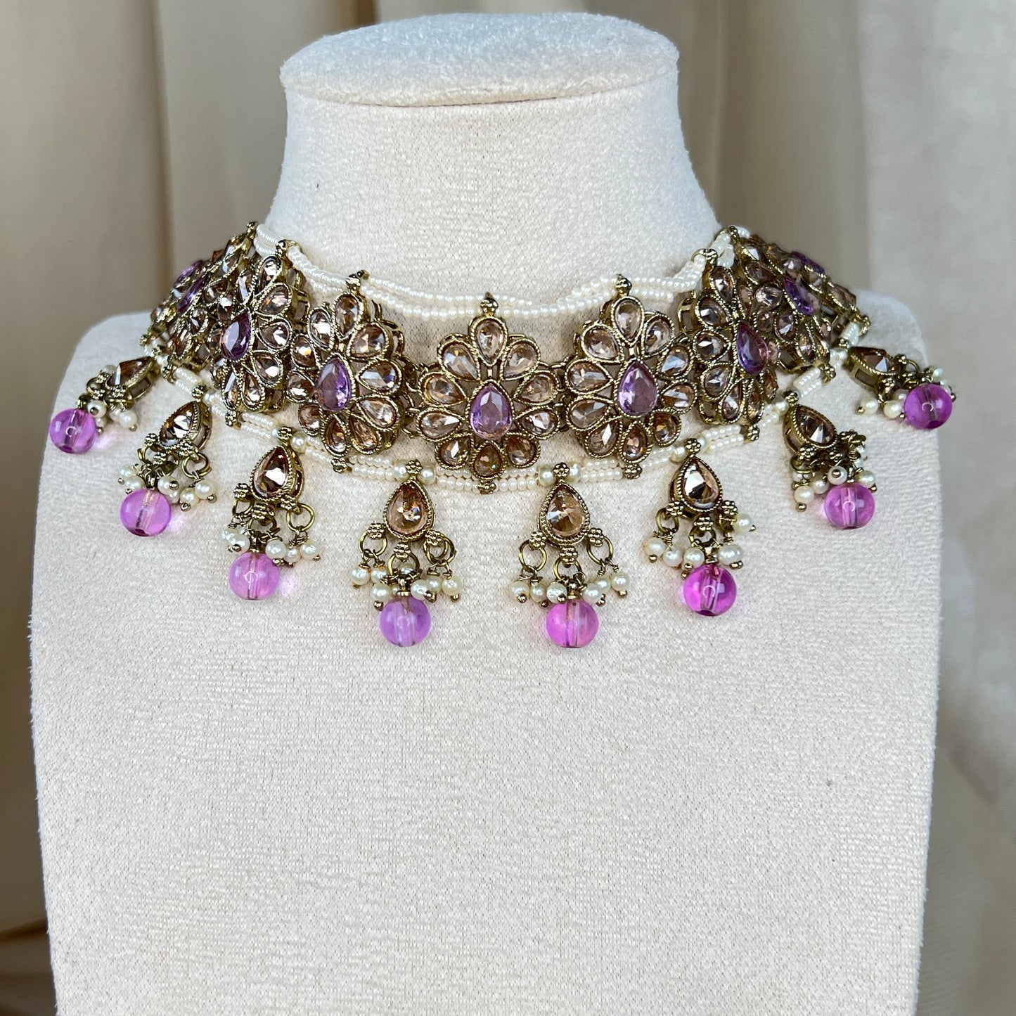 Pearl Choker Set with Large Jhumka Earrings
