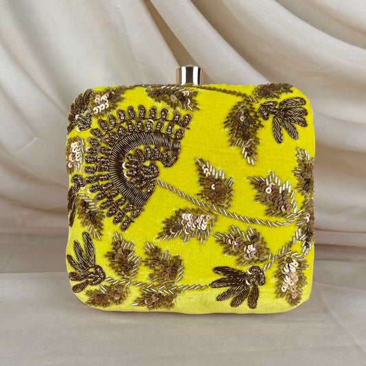 Square Emroidered Clutch
