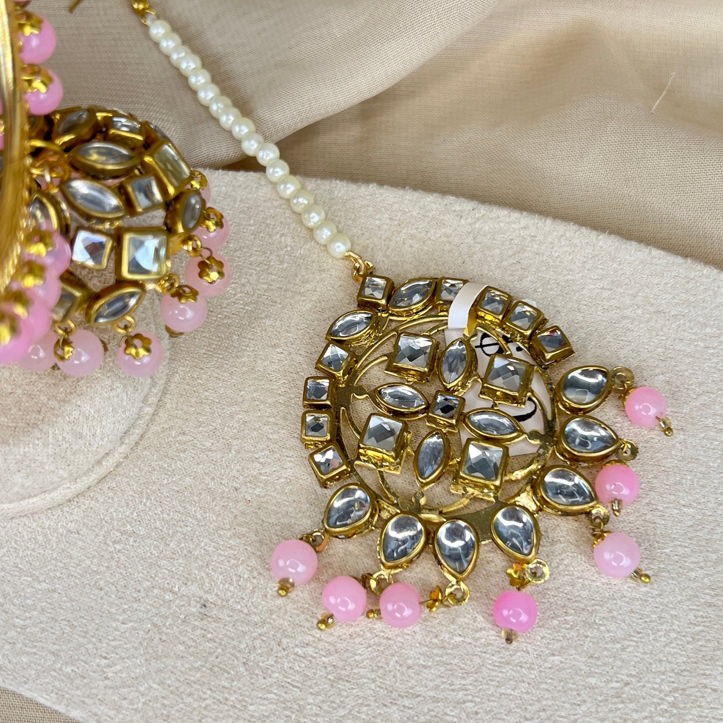 Kundan Jhumka Bali Earring and Tikka Set