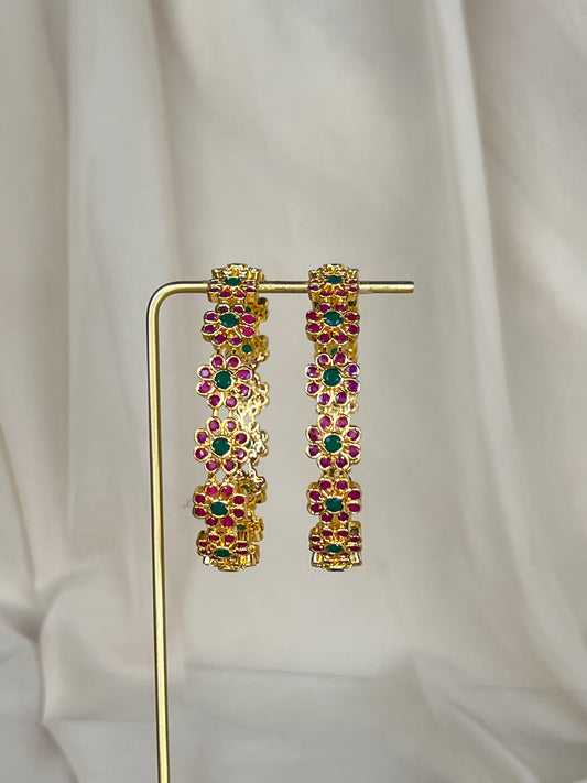 Gold American Diamond | AD | Bangle Pair
