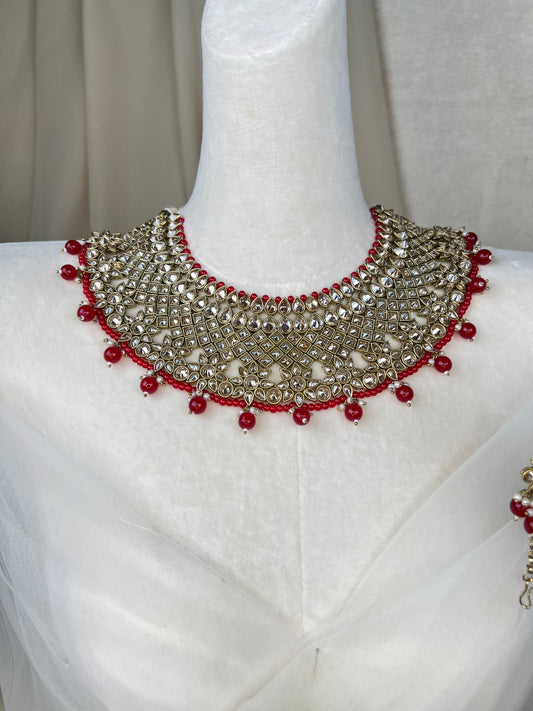 Polki Bib Style Necklace Set