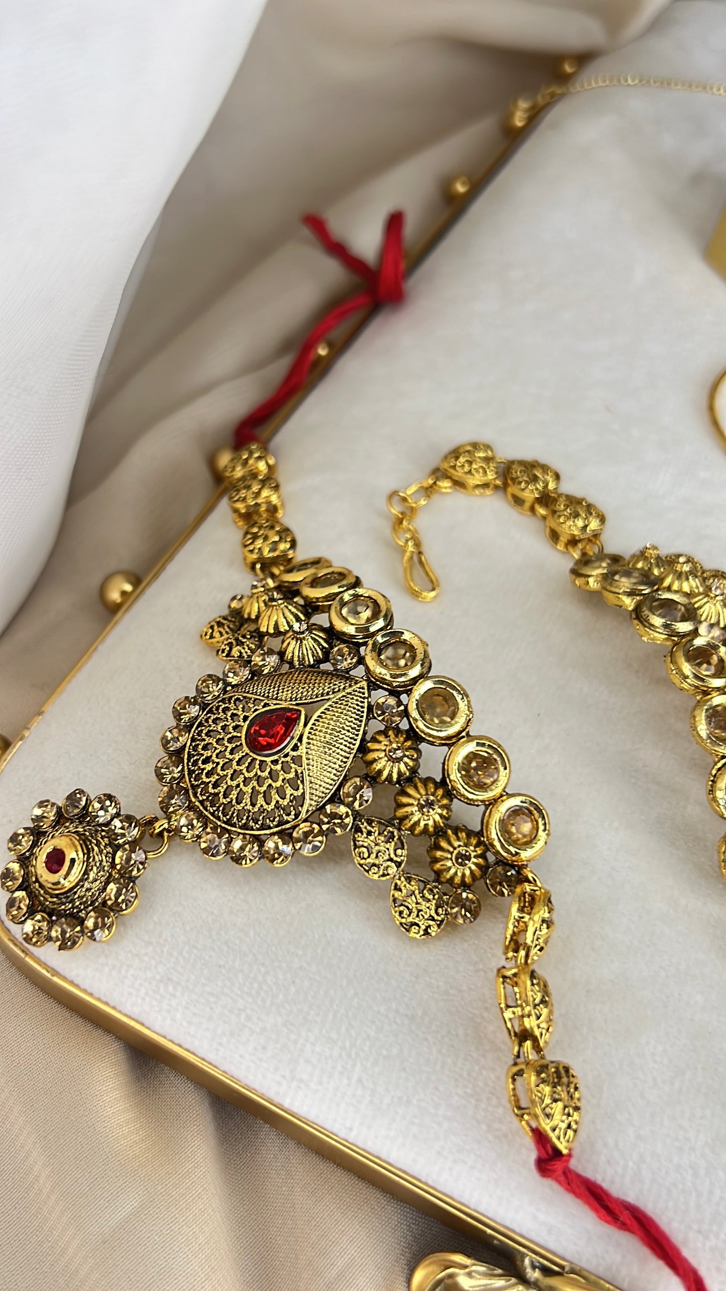 Traditional Gold and Red Bridal Set