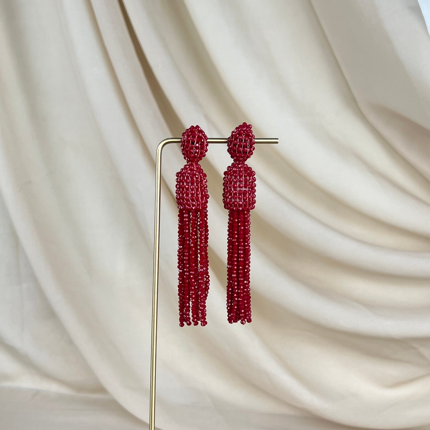Red Beaded Earrings
