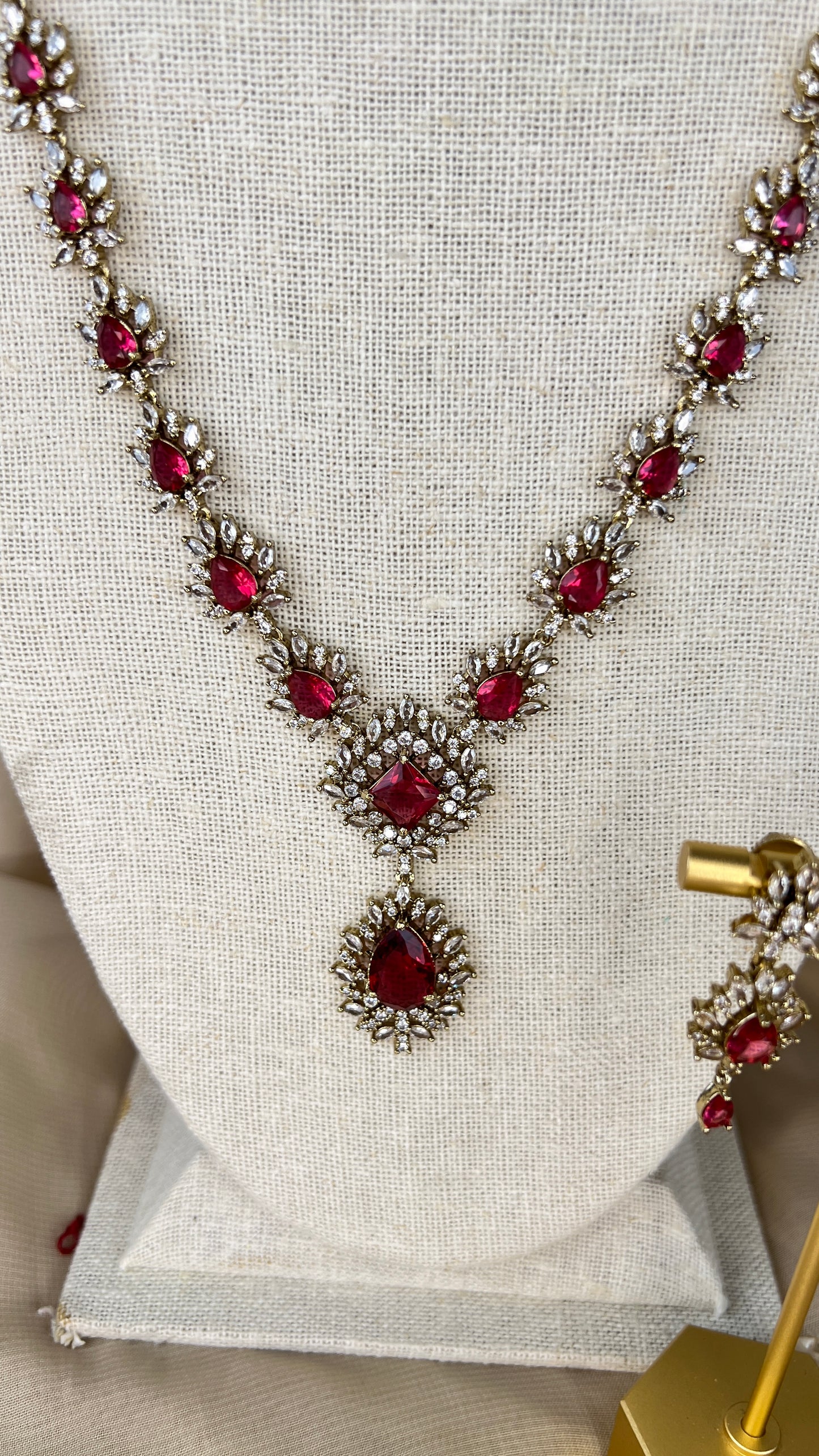 American Diamond | AD Victorian Long Necklace Set