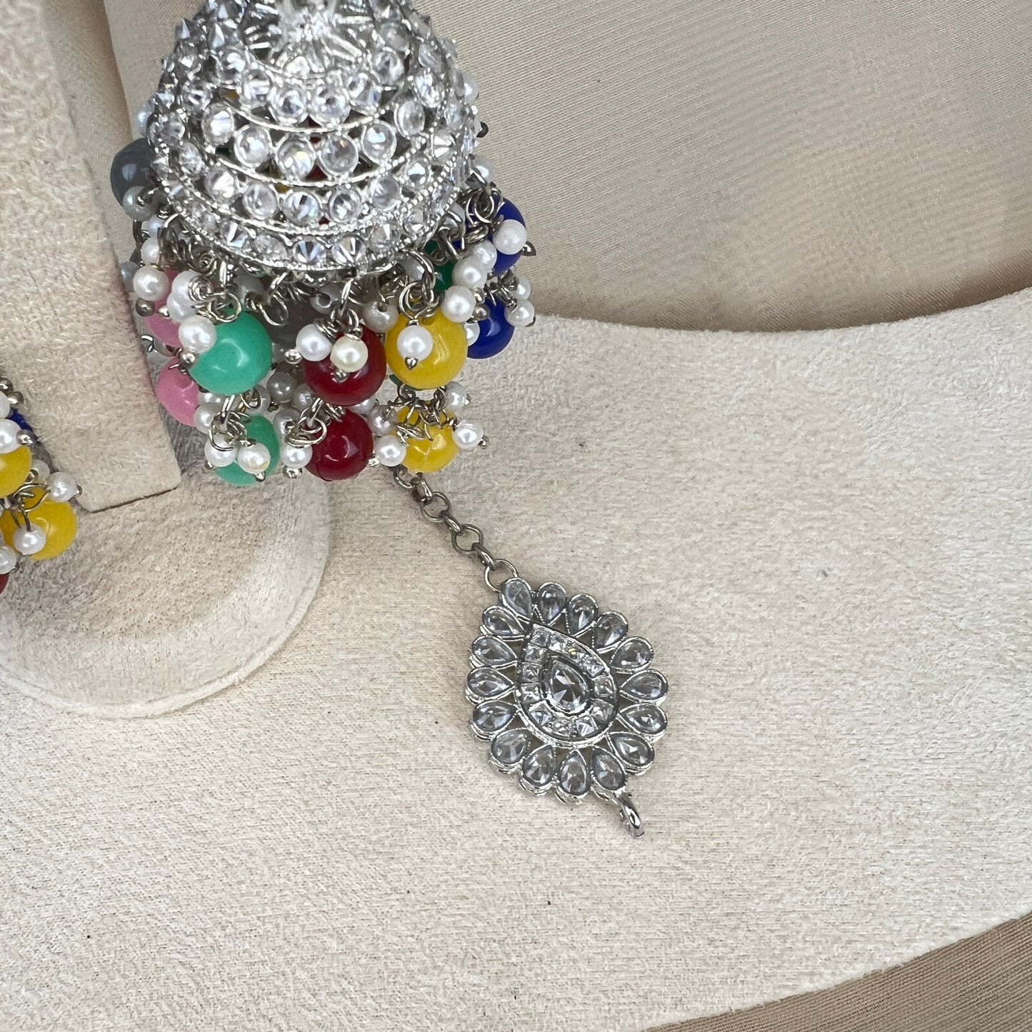 Large Jhumka Earring and Tikka Set