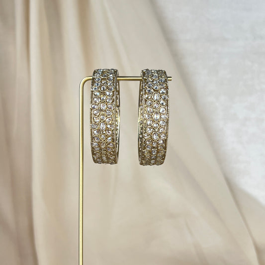 Flower Polki Bangle Pair