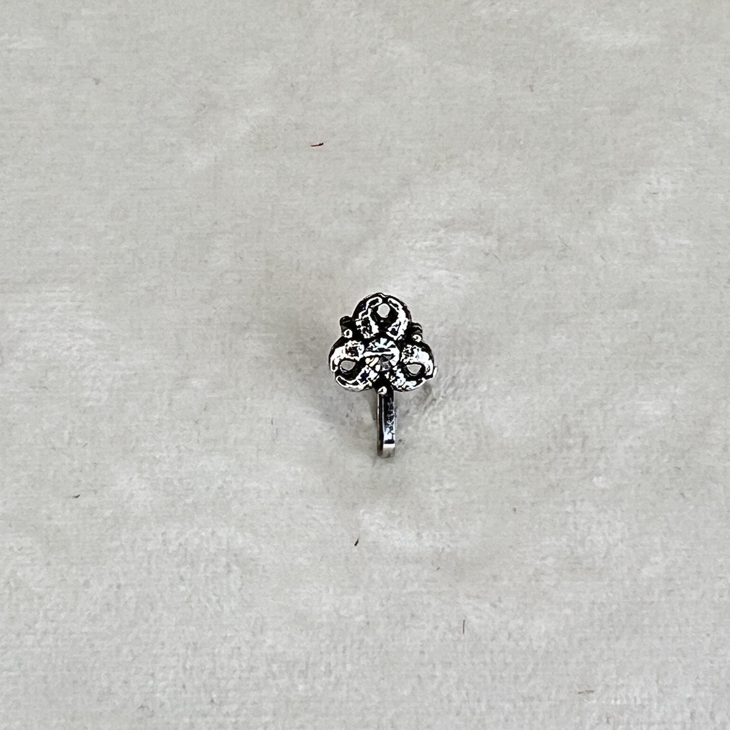 Oxidized Silver Clip On Nose Ring