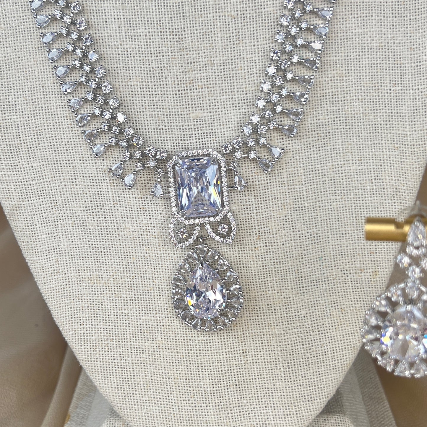 American Diamond | AD | Long | Haar | Necklace Set