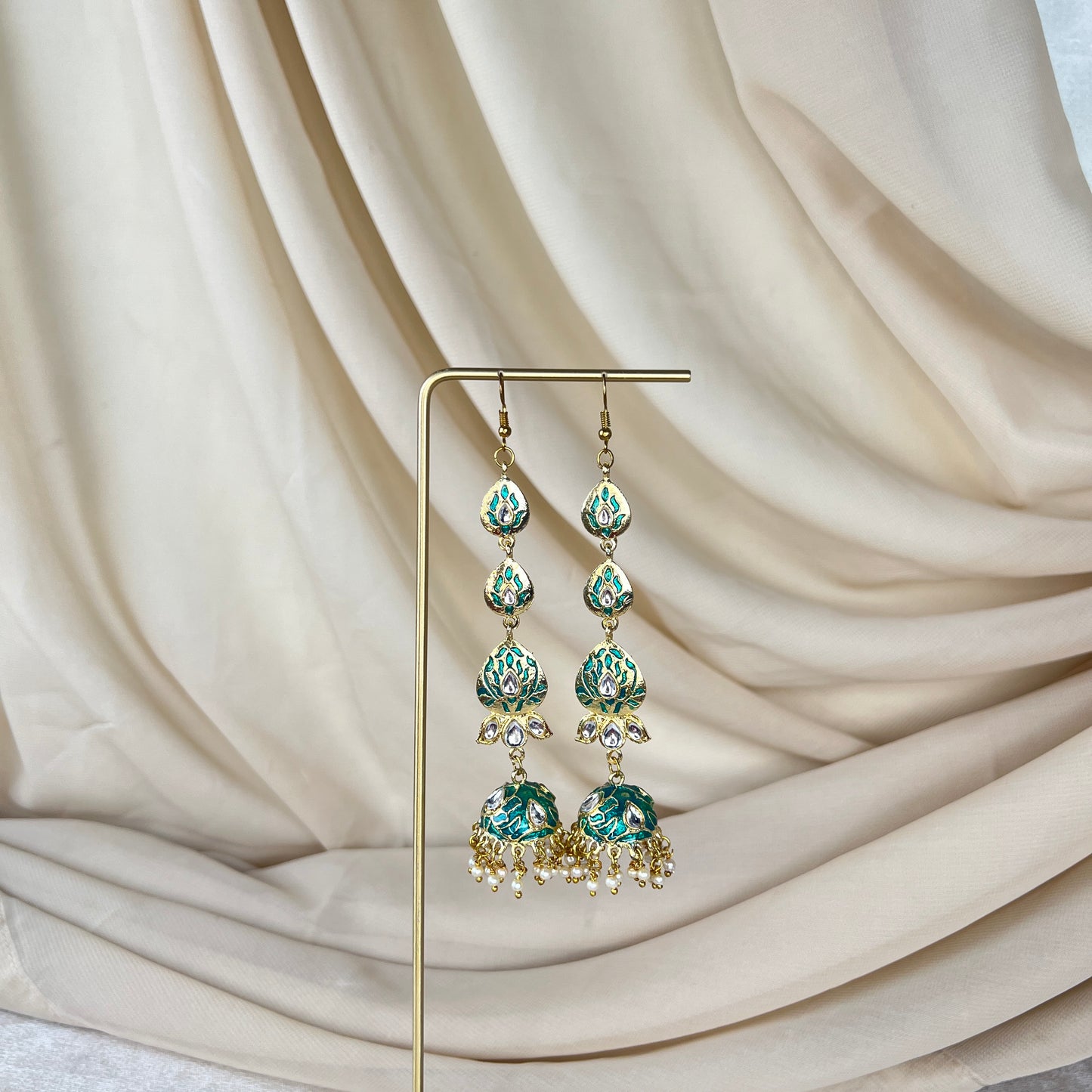 Lightweight Long Meenakari Jhumka