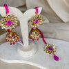 Gold Hyderabadi Style Jhumka Earring & Tikka Set