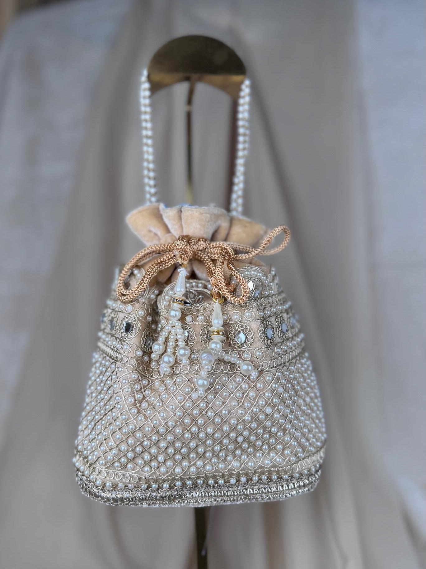 Embroidered Pearl Potli | Purse