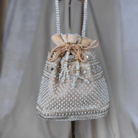 Embroidered Pearl Potli | Purse