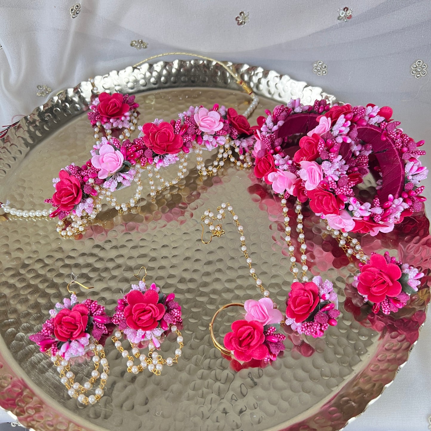Floral | Faux Flower Choker set w/ and ring bracelets