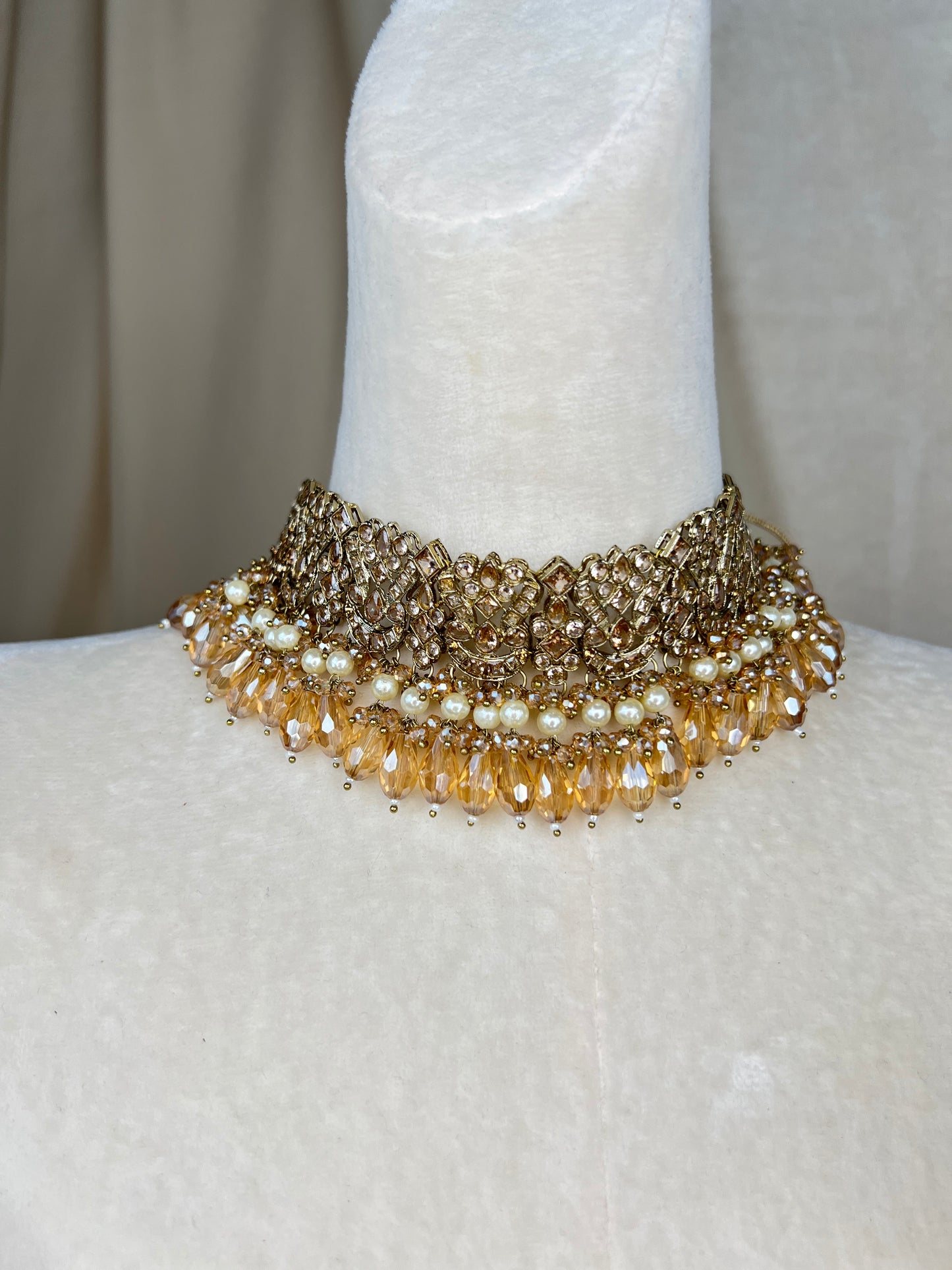 Pakistani Semi Bridal Choker Set w/Jhommar