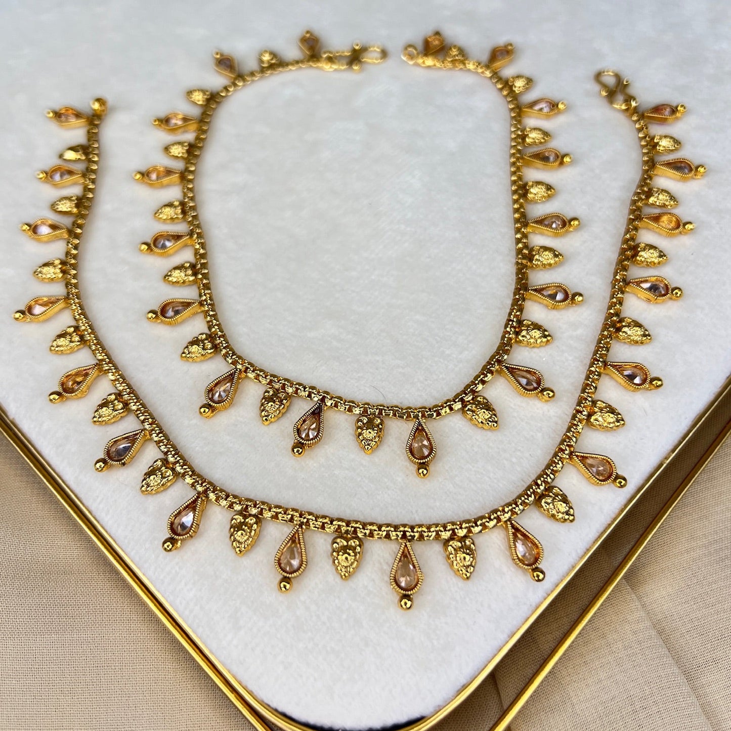 Dainty Gold Polki Payal | Anklet