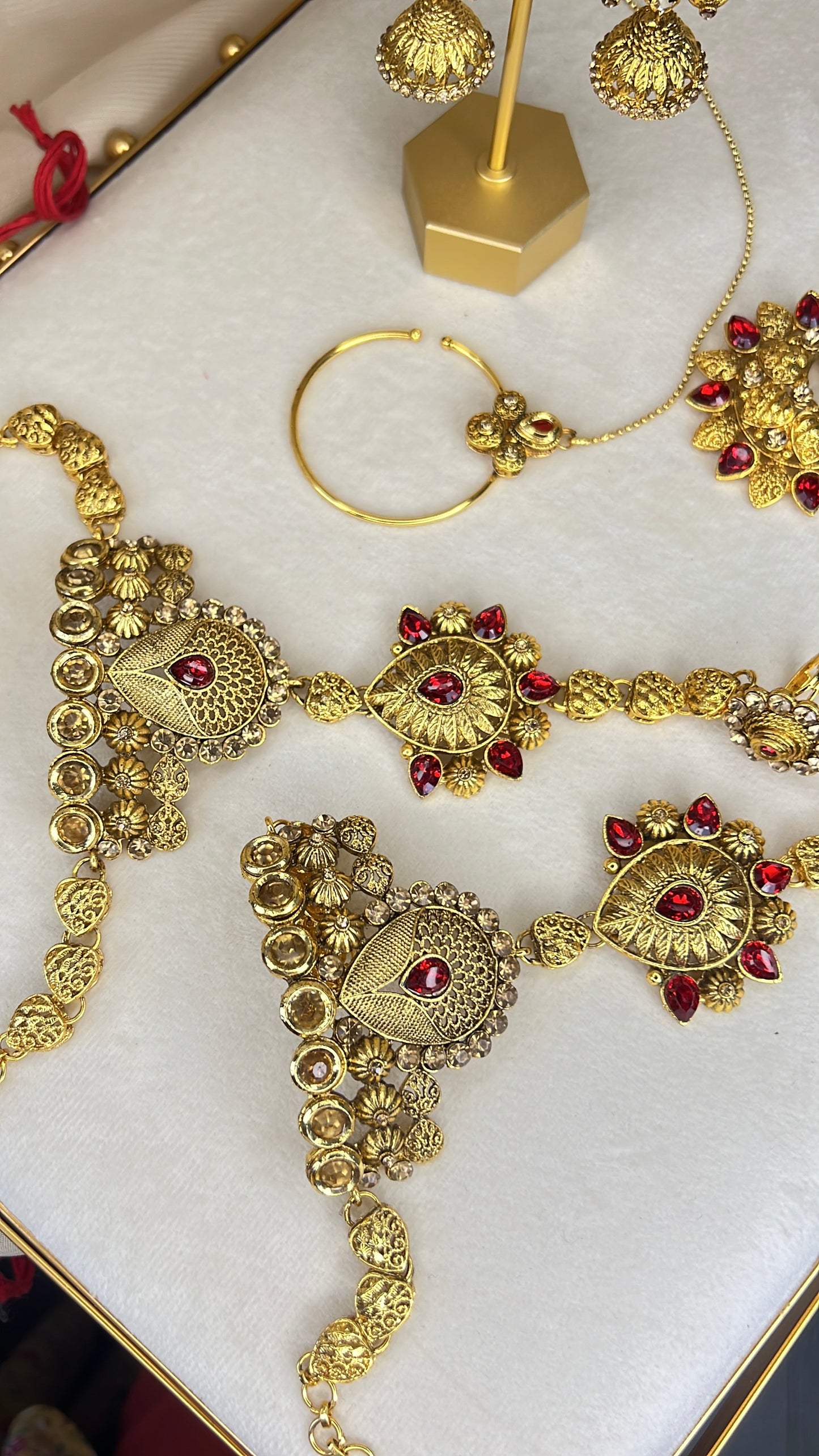 Traditional Gold and Red Bridal Set