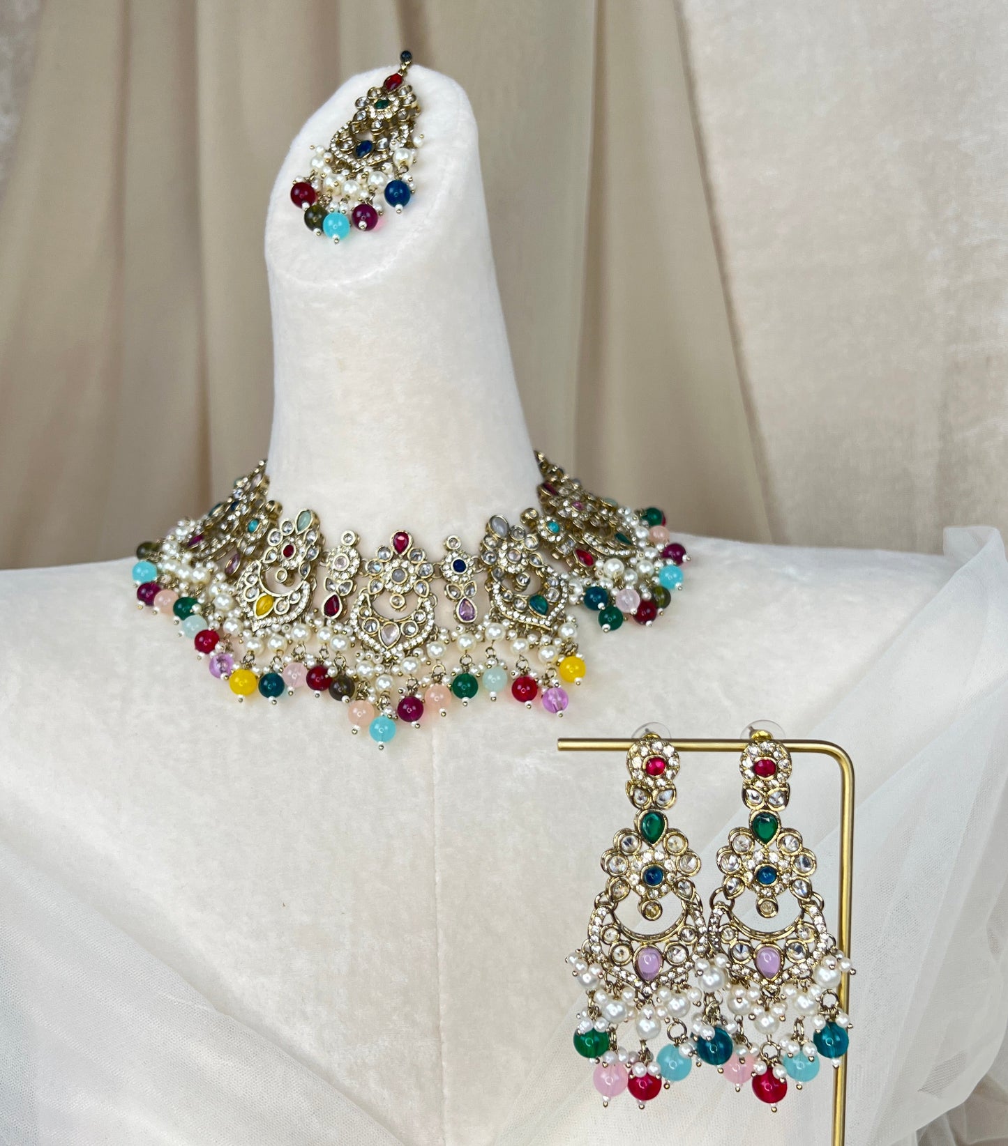 Polki Diamond Semi Bridal Set