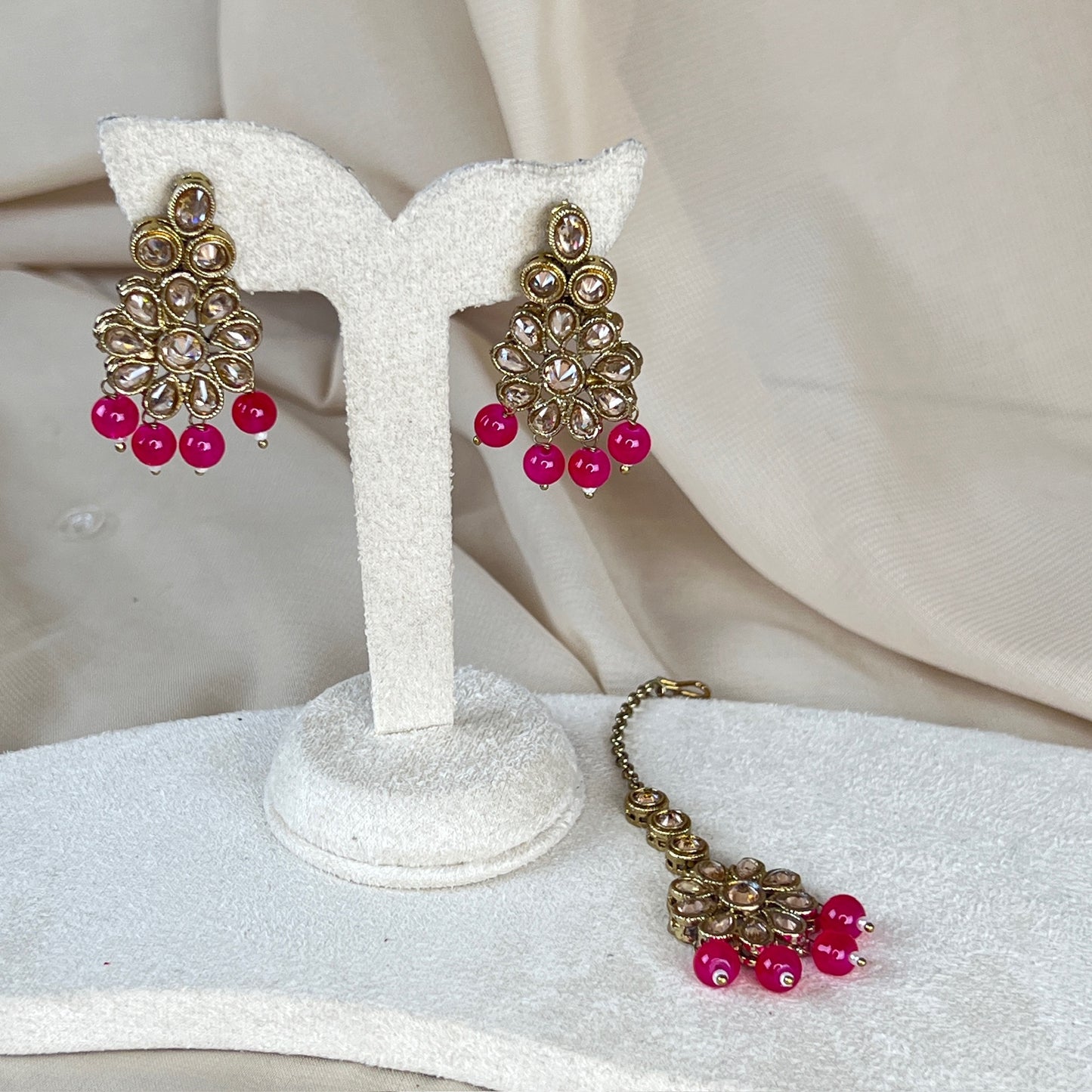 Dainty Earring & Tikka Set