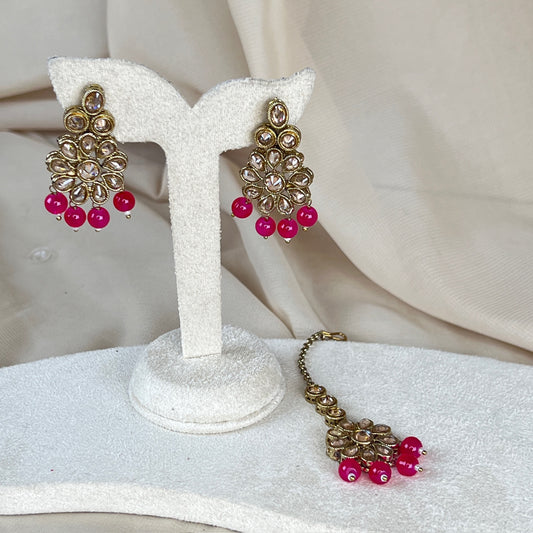 Dainty Earring & Tikka Set